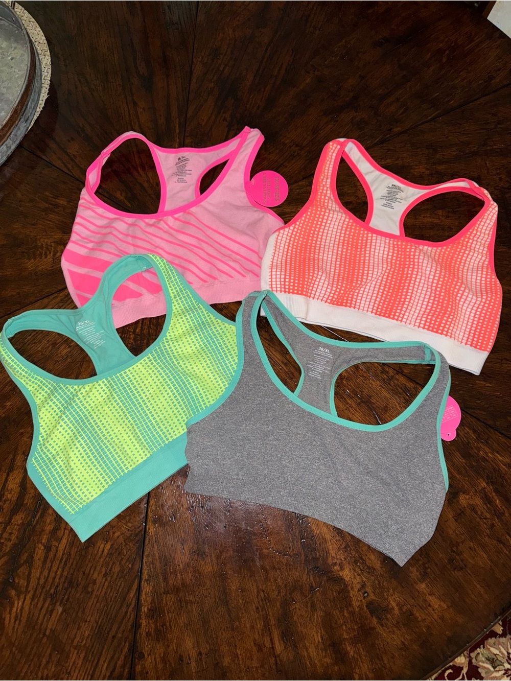 Seamless Girls Sport Bra Bundle – 8 Pieces | New with Tags | Size 36/XL
